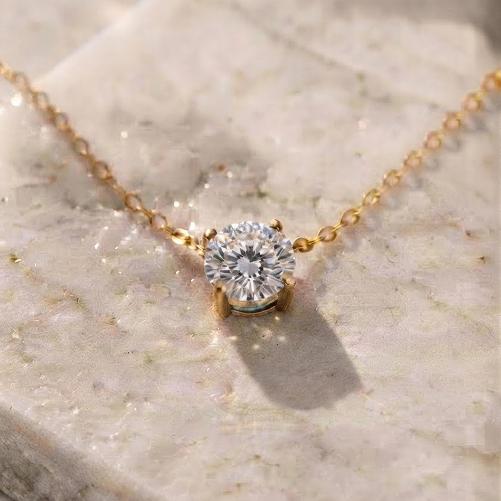April Diamond Birthstone Necklace