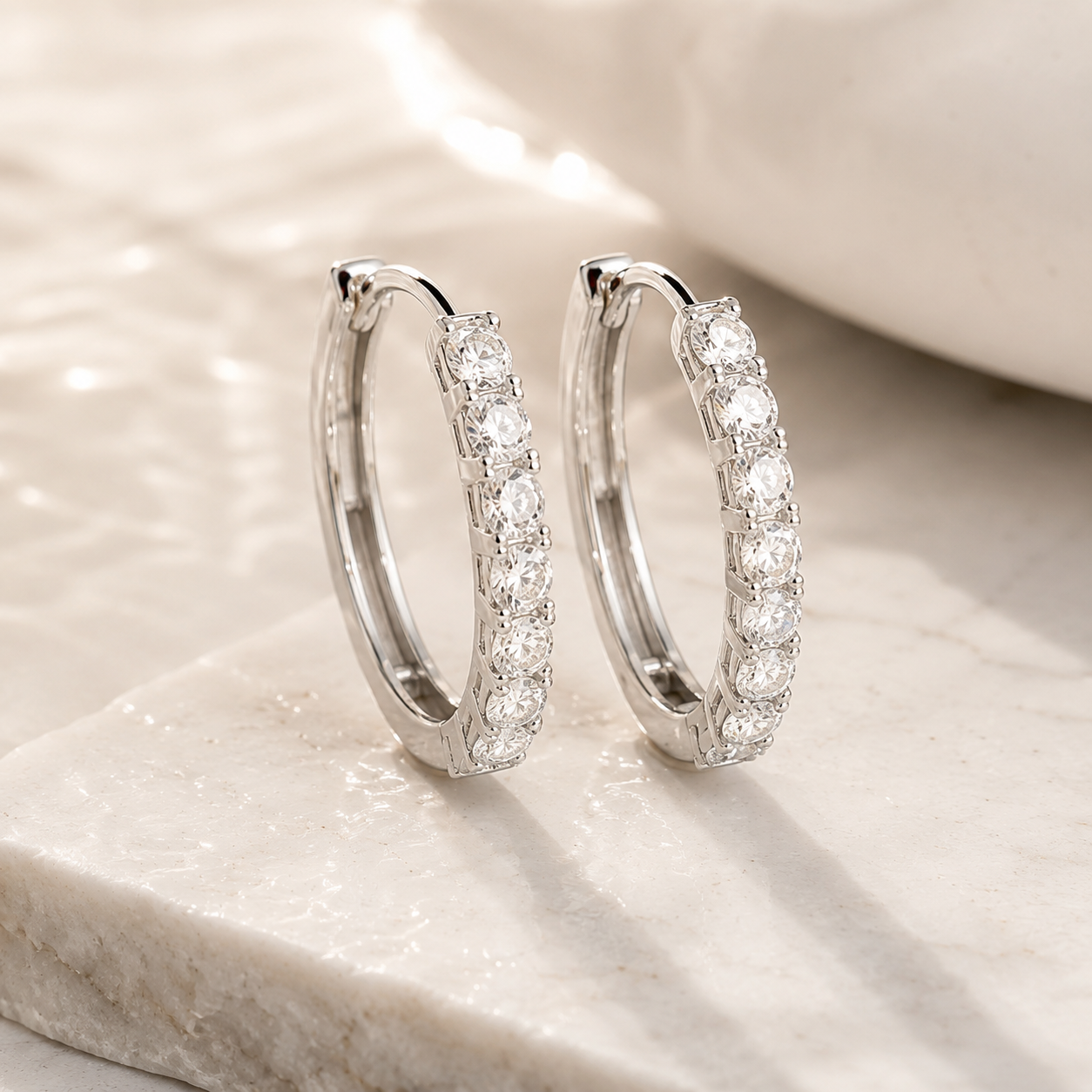 Celestial Gemstone Hoop Earrings