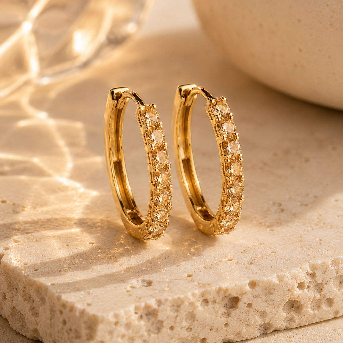 Celestial Gemstone Hoop Earrings