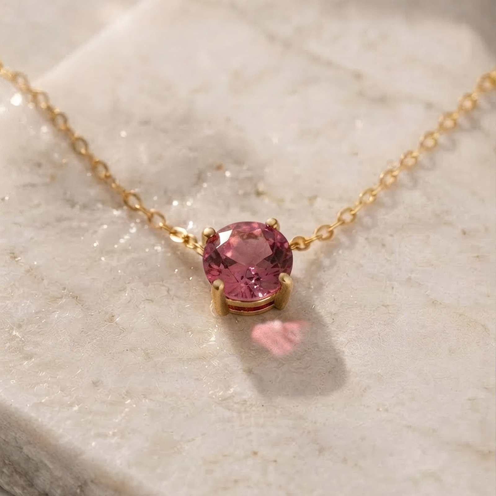 October Tourmaline Birthstone Necklace