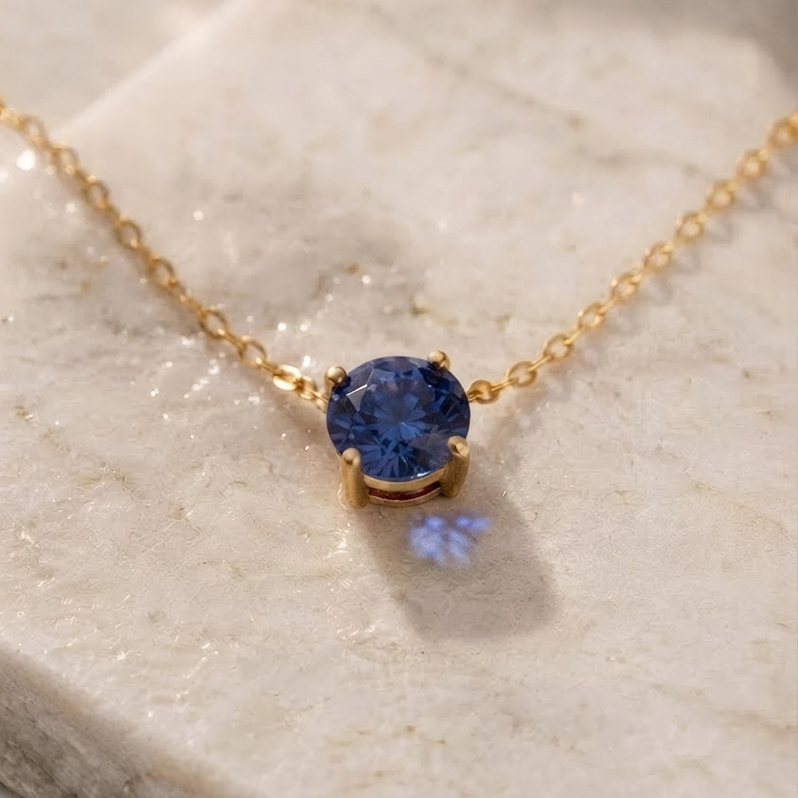 September Sapphire Birthstone Necklace